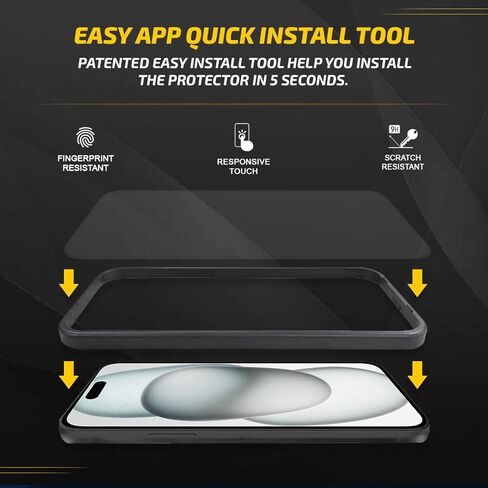 حزمة من 2 واقي شاشة للخصوصية لهاتف iPhone 15 Plus بصلابة 9H، زجاج مقاوم للخدش سهل التركيب - شاشة الخصوصية iPhone 15 Plus مع مجموعتين للتنظيف وأداة تطبيق إطار واحدة in Kuwait