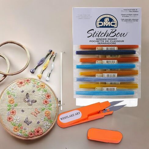 Dmc Stitchbow Binder Inserts, 3.34 Oz, Organize Embroidery Floss, Holds 15 Stitchbow Floss Holder, Bundle with Art Embroidery Scissors, Transparent Design for Easy Color Identification [Pack of 3] in Saudi Arabia