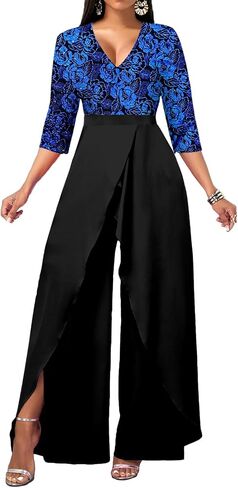 Yiershu Women Elegant jumpsuits Long Split Pants Cocktail silk jumpsuits in Saudi Arabia
