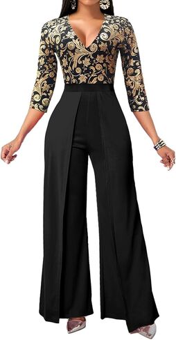 Yiershu Women Elegant jumpsuits Long Split Pants Cocktail silk jumpsuits in Saudi Arabia