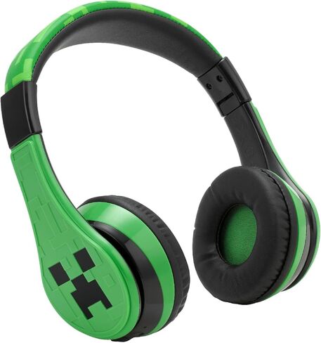 سماعات رأس eKids Minecraft Kids Bluetooth، سماعات رأس لاسلكية مع ميكروفون تتضمن سلك Aux، سماعات رأس قابلة للطي للأطفال منخفضة الحجم للمدرسة أو المنزل أو السفر in Saudi Arabia