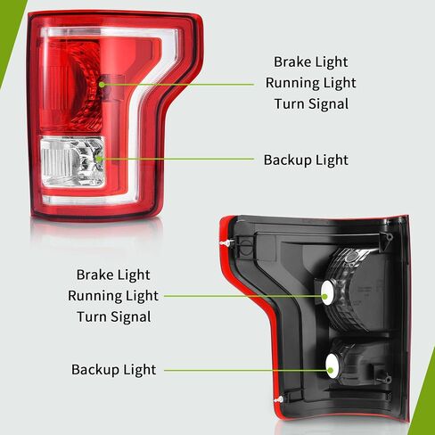 AUTOSAVER88 Tail Lights Assembly Compatible with 2015-2017 Ford F-150 f150 15 16 17 Tail Lamps Taillights taillamps tail light Red Clear OE Replacement Assembly - Driver Side in Saudi Arabia