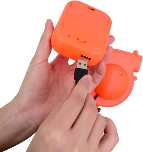 مروحة USB صغيرة منفاخ مروحة قابلة للنفخ للهالوين زي ديناصور قابل للنفخ، فستان فاخر، رأس التميمة، بدلة تنكرية قابلة للنفخ للحفلات (مروحة USB، برتقالي) (واجهة USB) in Kuwait