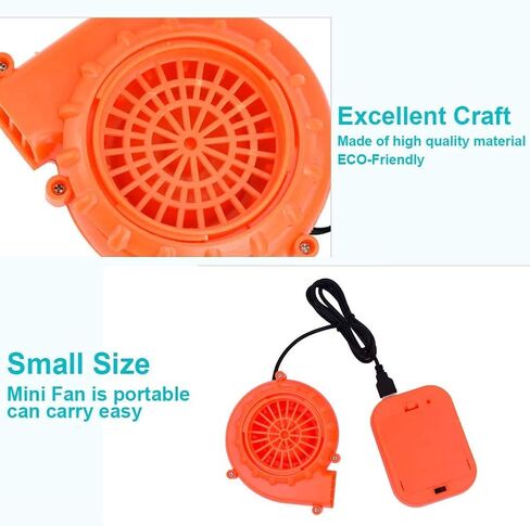 مروحة USB صغيرة منفاخ مروحة قابلة للنفخ للهالوين زي ديناصور قابل للنفخ، فستان فاخر، رأس التميمة، بدلة تنكرية قابلة للنفخ للحفلات (مروحة USB، برتقالي) (واجهة USB) in Kuwait