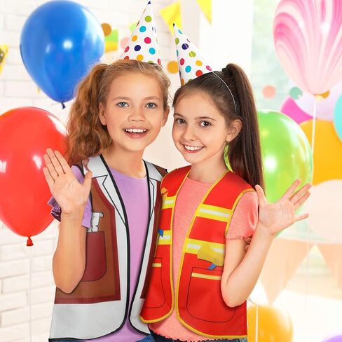 Janmercy 12 Pcs Kids Community Helpers Costumes Preschool Dress Vest Career Cosplay Cloth Toddler Occupation Pretend Role Play for Kids Dramatic Play Toys in Kuwait