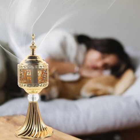 Uonlytech Bakhoor Electric Incense Burner Oud Frankincense Incense Burner Metalic Bakhoor Burner Holder for Yoga Spa Aromatherapy Office Home Decor in Saudi Arabia