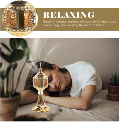 Uonlytech Bakhoor Electric Incense Burner Oud Frankincense Incense Burner Metalic Bakhoor Burner Holder for Yoga Spa Aromatherapy Office Home Decor in Saudi Arabia