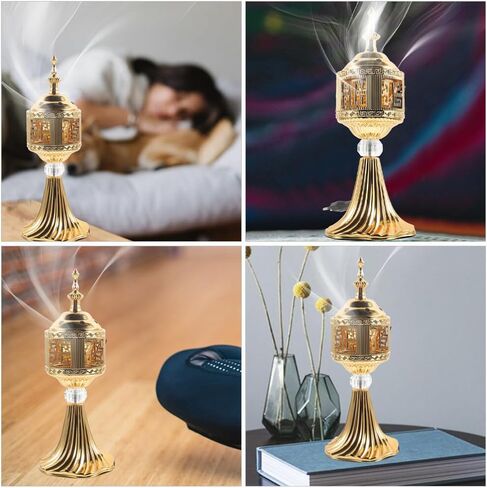Uonlytech Bakhoor Electric Incense Burner Oud Frankincense Incense Burner Metalic Bakhoor Burner Holder for Yoga Spa Aromatherapy Office Home Decor in Saudi Arabia