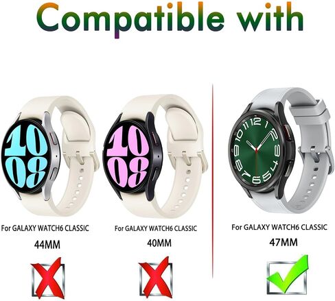 beukei (4 عبوات) متوافق مع Samsung Galaxy Watch 6 Classic (47 مم) واقي شاشة من الزجاج المقسى، حساس للمس، صلابة 9H in Saudi Arabia