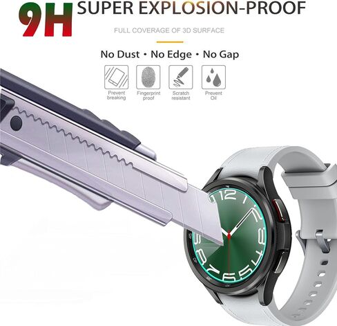 beukei (4 عبوات) متوافق مع Samsung Galaxy Watch 6 Classic (47 مم) واقي شاشة من الزجاج المقسى، حساس للمس، صلابة 9H in Saudi Arabia