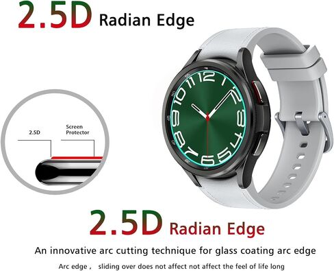 beukei (4 عبوات) متوافق مع Samsung Galaxy Watch 6 Classic (47 مم) واقي شاشة من الزجاج المقسى، حساس للمس، صلابة 9H in Saudi Arabia