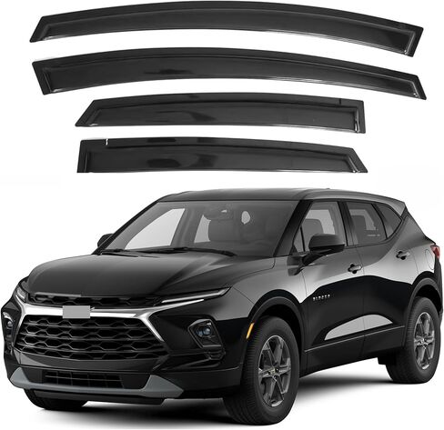 Window Visor Compatible with Chevrolet (Chevy) Blazer 2019-2024, Rain Guard Tape-On Extra Durable Sun Wind Air Side Vent Window Deflector, 2019 2020 2021 2022 2023 2024 in Kuwait