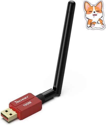 Long Range Bluetooth Adapter for Desktop PC,Techkey 5.3+EDR V13 USB Bluetooth Adapter,Class 1 Wireless Bluetooth Dongle Bluetooth Receiver Support Windows11/10/8.1-English Vermilion in Saudi Arabia