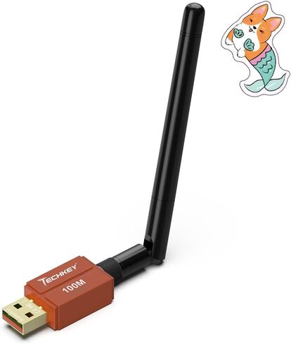 محول بلوتوث طويل المدى لأجهزة الكمبيوتر المكتبية، Techkey 5.3+EDR V27 USB محول بلوتوث، فئة 1 لاسلكية بلوتوث دونجل استقبال بلوتوث يدعم Windows11/10/8.1-Orangey-Brown in Saudi Arabia