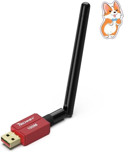 محول بلوتوث طويل المدى لأجهزة الكمبيوتر المكتبية، Techkey 5.3+EDR V26 USB محول بلوتوث، جهاز استقبال بلوتوث لاسلكي من الفئة 1 يدعم Windows11/10/8.1-Rose in Saudi Arabia