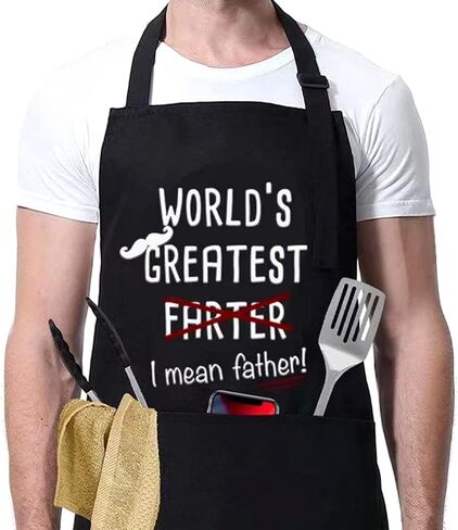 Funny Apron for Men Women, Father's Day Gifts, Gifts for Mom,Birthday Gifts for Men Women，Cooking Grilling Apron in Saudi Arabia