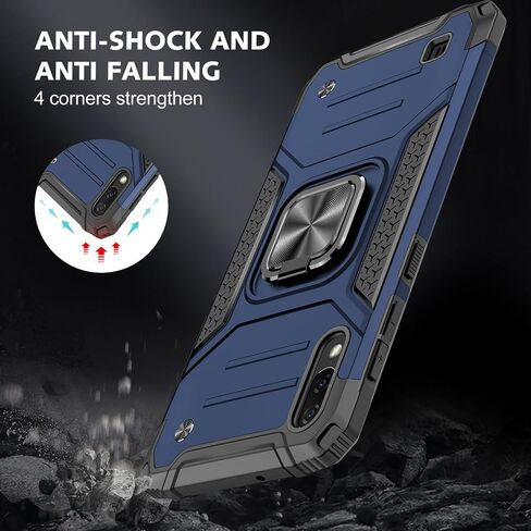 for Samsung Galaxy A10 Case Galaxy M10 Case Military Grade Built-in Kickstand Case Holster Armor Heavy Duty Shockproof Cover Protective Case for Galaxy A10 Phone Case (Black) in Saudi Arabia