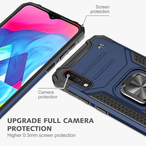 for Samsung Galaxy A10 Case Galaxy M10 Case Military Grade Built-in Kickstand Case Holster Armor Heavy Duty Shockproof Cover Protective Case for Galaxy A10 Phone Case (Black) in Saudi Arabia