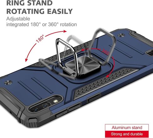 for Samsung Galaxy A10 Case Galaxy M10 Case Military Grade Built-in Kickstand Case Holster Armor Heavy Duty Shockproof Cover Protective Case for Galaxy A10 Phone Case (Black) in Saudi Arabia