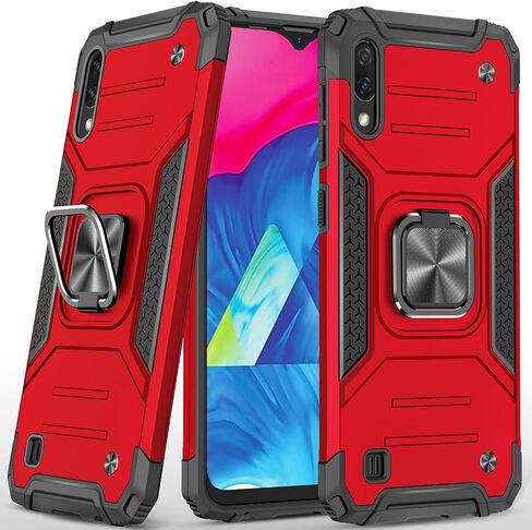 for Samsung Galaxy A10 Case Galaxy M10 Case Military Grade Built-in Kickstand Case Holster Armor Heavy Duty Shockproof Cover Protective Case for Galaxy A10 Phone Case (Black) in Saudi Arabia