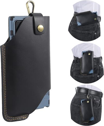Hengwin Leather Phone Belt Clip Case fits for iPhone 15 Pro Max 14 Plus 13 Pro Max 12 Pro Max 11 Pro Max XS Max 8 Plus, Horizontal/Vertical Cell Phone Holder Belt Holster Travel Waist Pouch (Brown) in Saudi Arabia