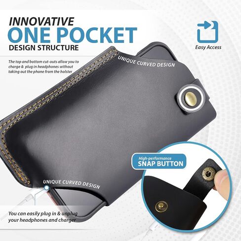 Hengwin Leather Phone Belt Clip Case fits for iPhone 15 Pro Max 14 Plus 13 Pro Max 12 Pro Max 11 Pro Max XS Max 8 Plus, Horizontal/Vertical Cell Phone Holder Belt Holster Travel Waist Pouch (Brown) in Saudi Arabia