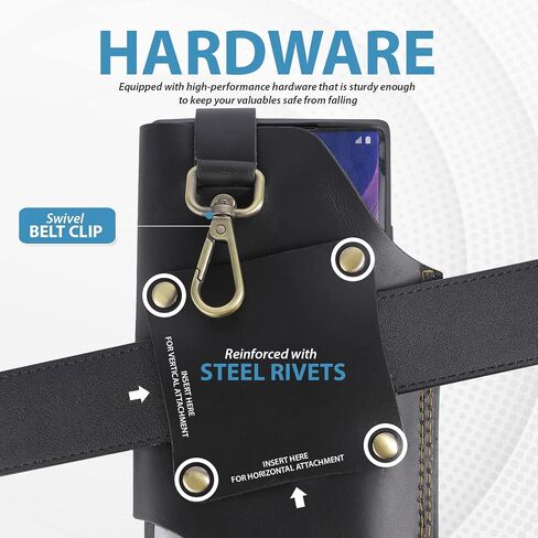 Hengwin Leather Phone Belt Clip Case fits for iPhone 15 Pro Max 14 Plus 13 Pro Max 12 Pro Max 11 Pro Max XS Max 8 Plus, Horizontal/Vertical Cell Phone Holder Belt Holster Travel Waist Pouch (Brown) in Saudi Arabia
