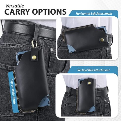 Hengwin Leather Phone Belt Clip Case fits for iPhone 15 Pro Max 14 Plus 13 Pro Max 12 Pro Max 11 Pro Max XS Max 8 Plus, Horizontal/Vertical Cell Phone Holder Belt Holster Travel Waist Pouch (Brown) in Saudi Arabia