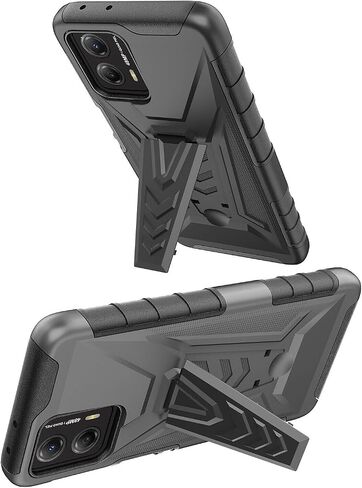 for Motorola Moto G Power 5G (2023) - Shockproof Phone Case w/Belt Clip Holster - VX Black in Saudi Arabia