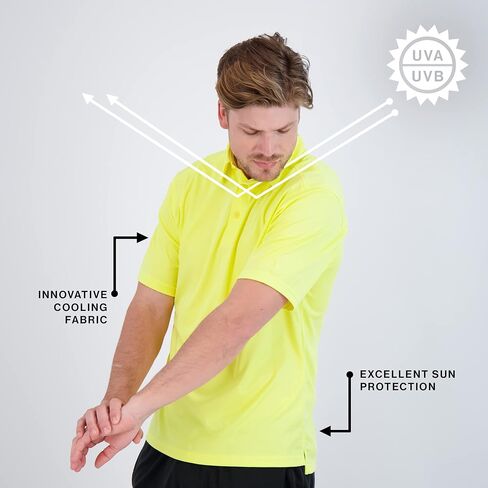 Denali Men's Golf Polo UPF 50+ Short Sleeve Shirt, Quick Dry Activewear, Lightweight UV Protection in Saudi Arabia