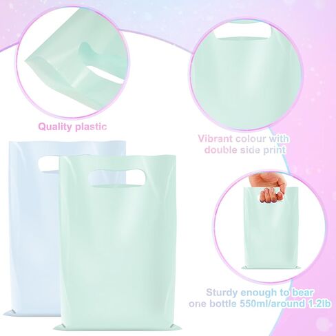 60 Pcs Plastic Pastel Gift Bags Bulk Pastel Treat Bags with Handles Pastel Rainbow Goodie Bags Multi-color Party Favor Bags for Birthday Baby Shower Wedding Easter Mothers Day Party Decorations in Saudi Arabia