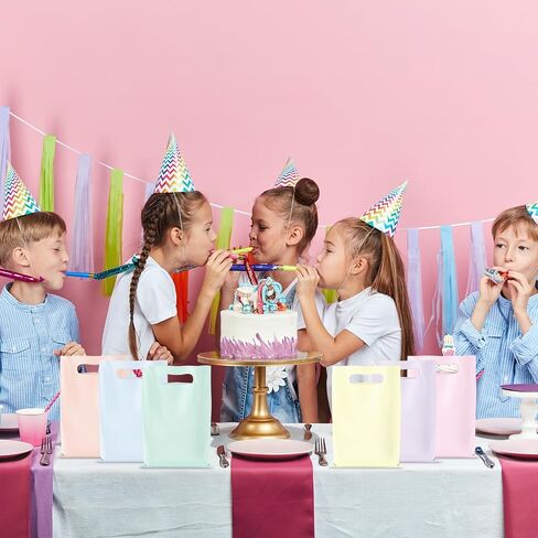 60 Pcs Plastic Pastel Gift Bags Bulk Pastel Treat Bags with Handles Pastel Rainbow Goodie Bags Multi-color Party Favor Bags for Birthday Baby Shower Wedding Easter Mothers Day Party Decorations in Saudi Arabia
