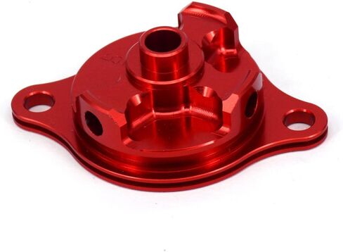 JFG RACING Motorcycle Billet Oil Filter Cover Cap Trim For CRF250R 2004-2009, CRF250X 2004-2017 Dirt Bike, RED in Saudi Arabia