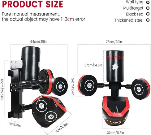 Multi-Point Sparring Speed Boxing Target, Practice Target Columns 360° Rebound Shock Absorption Speed Bar, Wall Heavy-Duty Punching Bags,Human Battle Target in Saudi Arabia