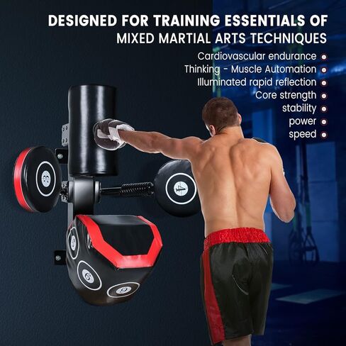 Multi-Point Sparring Speed Boxing Target, Practice Target Columns 360° Rebound Shock Absorption Speed Bar, Wall Heavy-Duty Punching Bags,Human Battle Target in Saudi Arabia