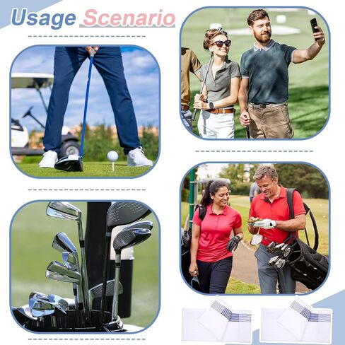 Mixweer 4 Pcs 22" x 42" Large Caddie Style Golf Towel Cotton Caddy Towel Camping Towels for Golfers Players Tour Club (White with Black,Blue Stripe) in Saudi Arabia