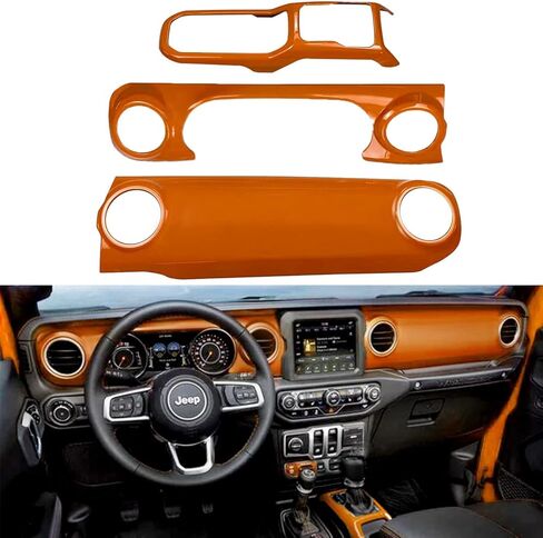 ABS Center Console Panel Dashboard Cover Compatible with Jeep Wrangler JL 2018-2023/ Jeep Gladiator JT 2020-2023 Interior Trim Decor for Jeep Accessories (Blue) in Kuwait