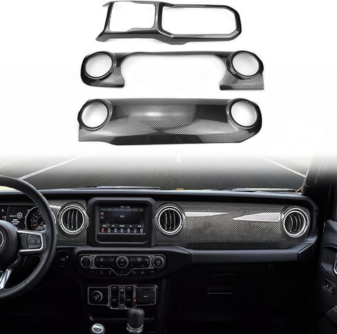 ABS Center Console Panel Dashboard Cover Compatible with Jeep Wrangler JL 2018-2023/ Jeep Gladiator JT 2020-2023 Interior Trim Decor for Jeep Accessories (Blue) in Kuwait