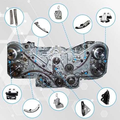 Timing Chain Kit 13144AA090 13144AA012 Compatible with Subaru Legacy Outback B9 Tribeca EZ30 EZ30D 3.0L H6 2006 2007 2008 2009 in Saudi Arabia