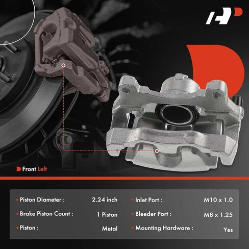 A-Premium Disc Brake Caliper Assembly with Bracket Compatible with Select Infiniti Models - G35 2007-2008, G37 2008-2013, Q60 2014-2015 - Front Left Driver Side in Kuwait