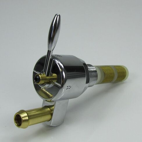 Chrome Harley 3/8" NPT HI-Flow Petcock Straight Downward Fuel Outlet Valve - Fits 3/8" ID Fuel Hose - Replaces HD Pt# 62125-55B on PRE-1975 Harley FL FX XL Models - Motorcycle Chopper Bobber S3/8STRT in Saudi Arabia