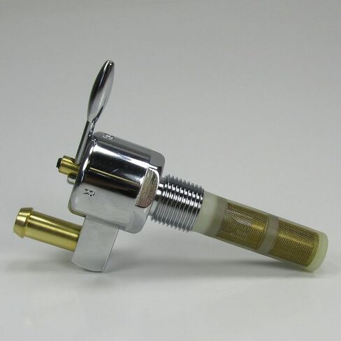 Chrome Harley 3/8" NPT HI-Flow Petcock Straight Downward Fuel Outlet Valve - Fits 3/8" ID Fuel Hose - Replaces HD Pt# 62125-55B on PRE-1975 Harley FL FX XL Models - Motorcycle Chopper Bobber S3/8STRT in Saudi Arabia