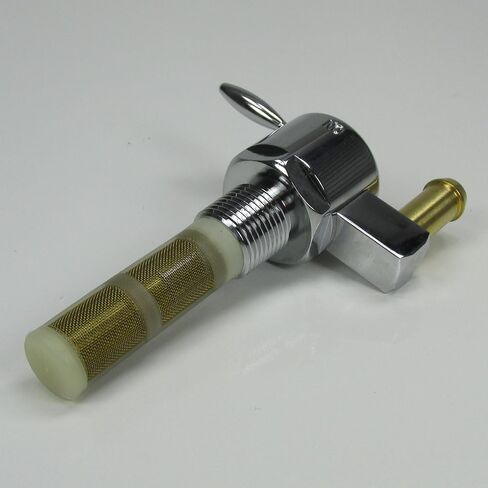 Chrome Harley 3/8" NPT HI-Flow Petcock Straight Downward Fuel Outlet Valve - Fits 3/8" ID Fuel Hose - Replaces HD Pt# 62125-55B on PRE-1975 Harley FL FX XL Models - Motorcycle Chopper Bobber S3/8STRT in Saudi Arabia