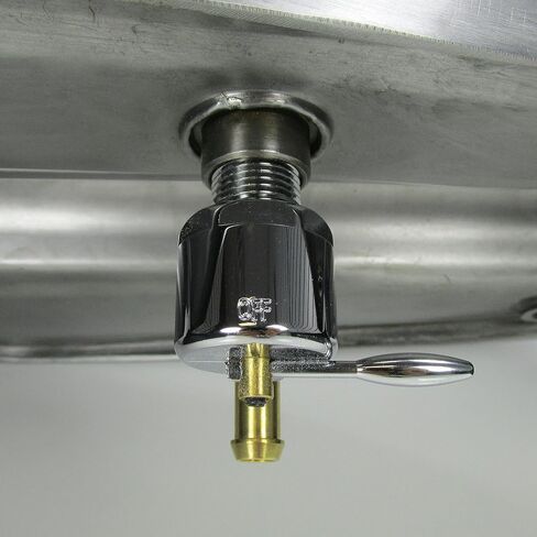 Chrome Harley 3/8" NPT HI-Flow Petcock Straight Downward Fuel Outlet Valve - Fits 3/8" ID Fuel Hose - Replaces HD Pt# 62125-55B on PRE-1975 Harley FL FX XL Models - Motorcycle Chopper Bobber S3/8STRT in Saudi Arabia