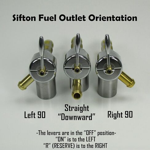 Chrome Harley 3/8" NPT HI-Flow Petcock Straight Downward Fuel Outlet Valve - Fits 3/8" ID Fuel Hose - Replaces HD Pt# 62125-55B on PRE-1975 Harley FL FX XL Models - Motorcycle Chopper Bobber S3/8STRT in Saudi Arabia