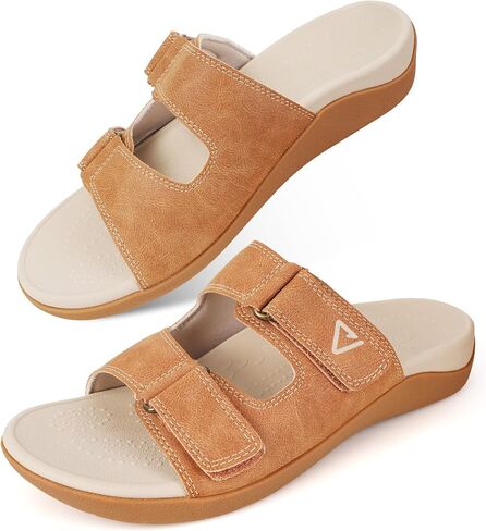 V.Step Orthopedic Slides with Arch Support for Women Men, Adjustable Orthotic Sandals for Plantar Fasciitis Pain Relief Indoor Outdoor Black W6/M5 in Kuwait