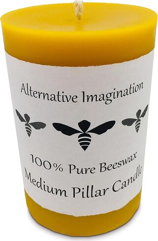 ﻿100% Pure Beeswax Candle - Small Pillar Candle - 40 Hour Burn Time - 3x3 Inch - Alternative Imagination in Kuwait