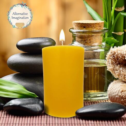 ﻿100% Pure Beeswax Candle - Small Pillar Candle - 40 Hour Burn Time - 3x3 Inch - Alternative Imagination in Kuwait