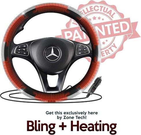 Car Steering Wheel Cover Winter Warm Cover for Auto Interior Accessories Anti- Slip (Bling Heated Steering Wheel Cover, 1- Pack) in Saudi Arabia
