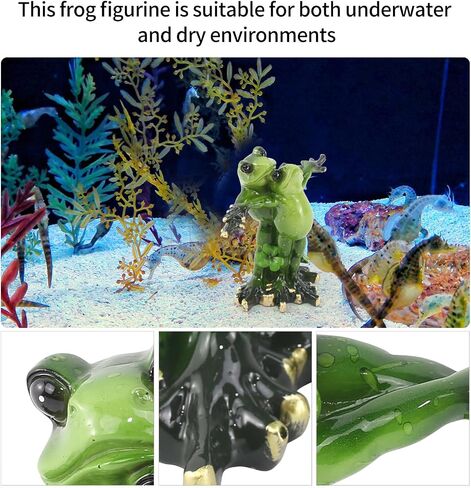 Resin Frog Statue Ornament for Aquarium - Underwater Landscape Figurine Decoration and Hiding Place for Fish Tank in Saudi Arabia
